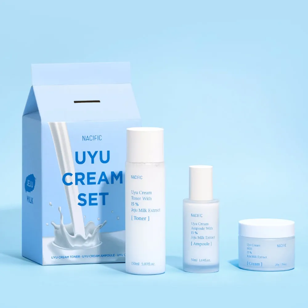 [ NACIFIC ] x ATEEZ Uyu Cream 4-Piece Skincare Set, with 8 PCS Photo Cards