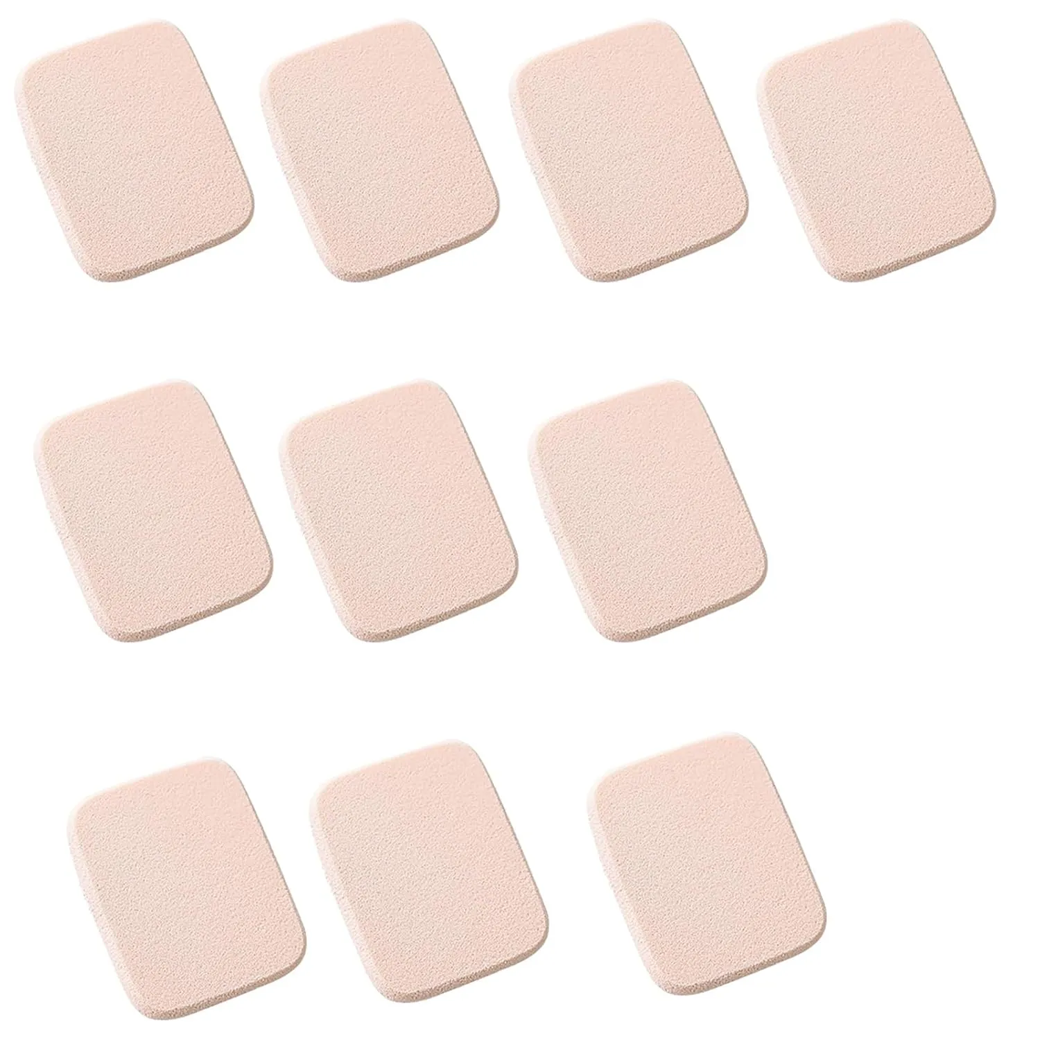 10 Pcs Rectangle Makeup Sponges Soft Cosmetic Puff Foundation Blender Applicators Smooth Facial Powder Puff Use For Dry And Wet