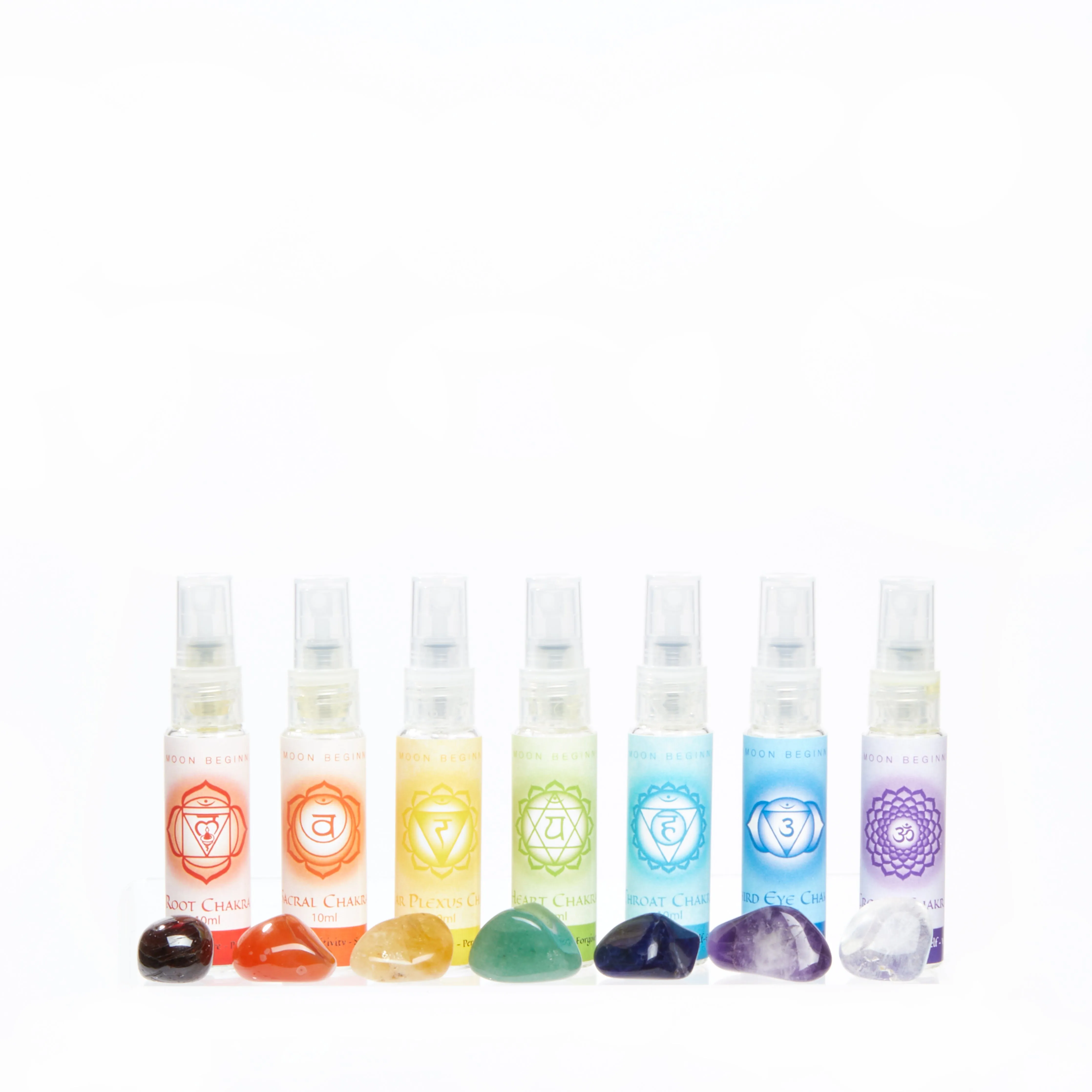10ml chakra spray Set with 7 chakra stone set - 7 chakra spray - seven chakra body spray - aromatherapy - chakra balancing - chakra spray