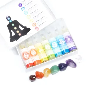 10ml chakra spray Set with 7 chakra stone set - 7 chakra spray - seven chakra body spray - aromatherapy - chakra balancing - chakra spray