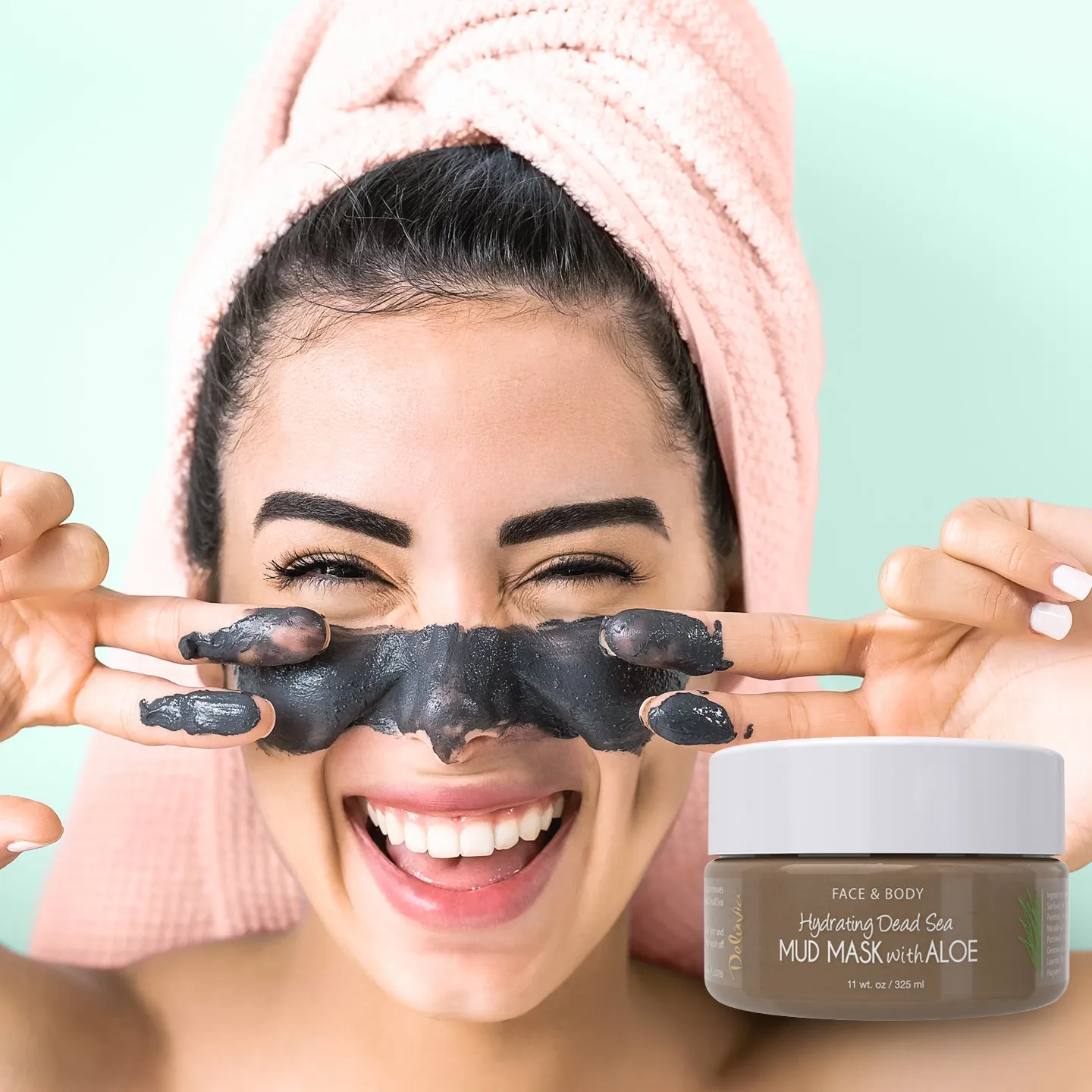 11 oz Hydrating Face & Body Mud Mask with Brush Applicator