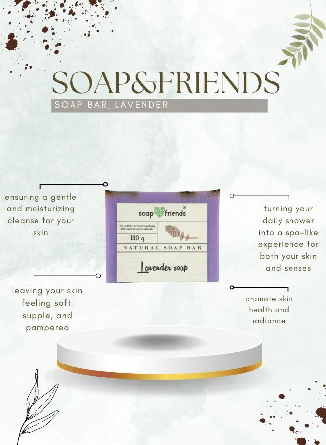 130g Provence Lavendar Soap Bar for Daily Cleansing with Rich Moisturizing | Handcrafted with Natural Ingredients Lavender Soap Bar  for everyday use