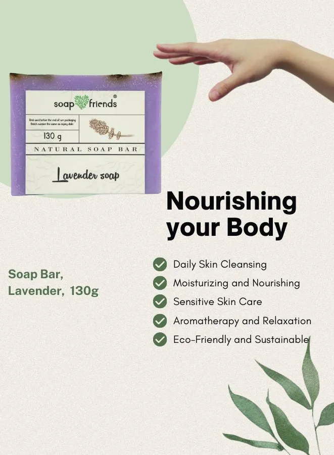 130g Provence Lavendar Soap Bar for Daily Cleansing with Rich Moisturizing | Handcrafted with Natural Ingredients Lavender Soap Bar  for everyday use
