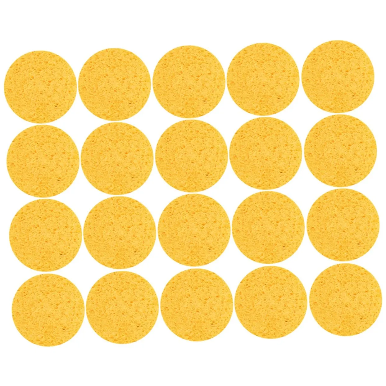 20pcs Natural Cellulose Facial Cleaning Sponges Soft Pulp Makeup Powder for Makeup Removal Expands When Wet for