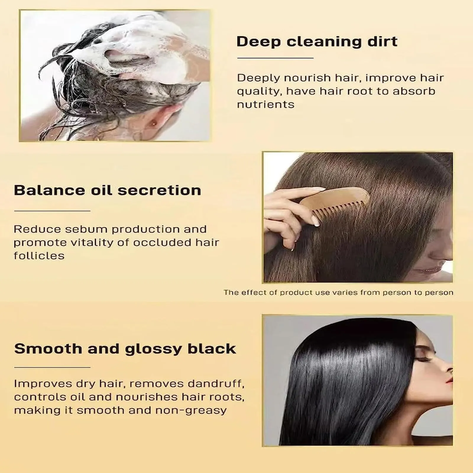 240ML Ginger Extract Shampoo, Polygonum Multiflorum Oil Control Anti-Dandruff Shampoo, Identicalven Hair Loss Shampoo
