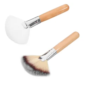 2pcs Face Makeup Brush Set Long Handle Short Handle for Foundation Blush Powder Contouring Professional Makeup Tools