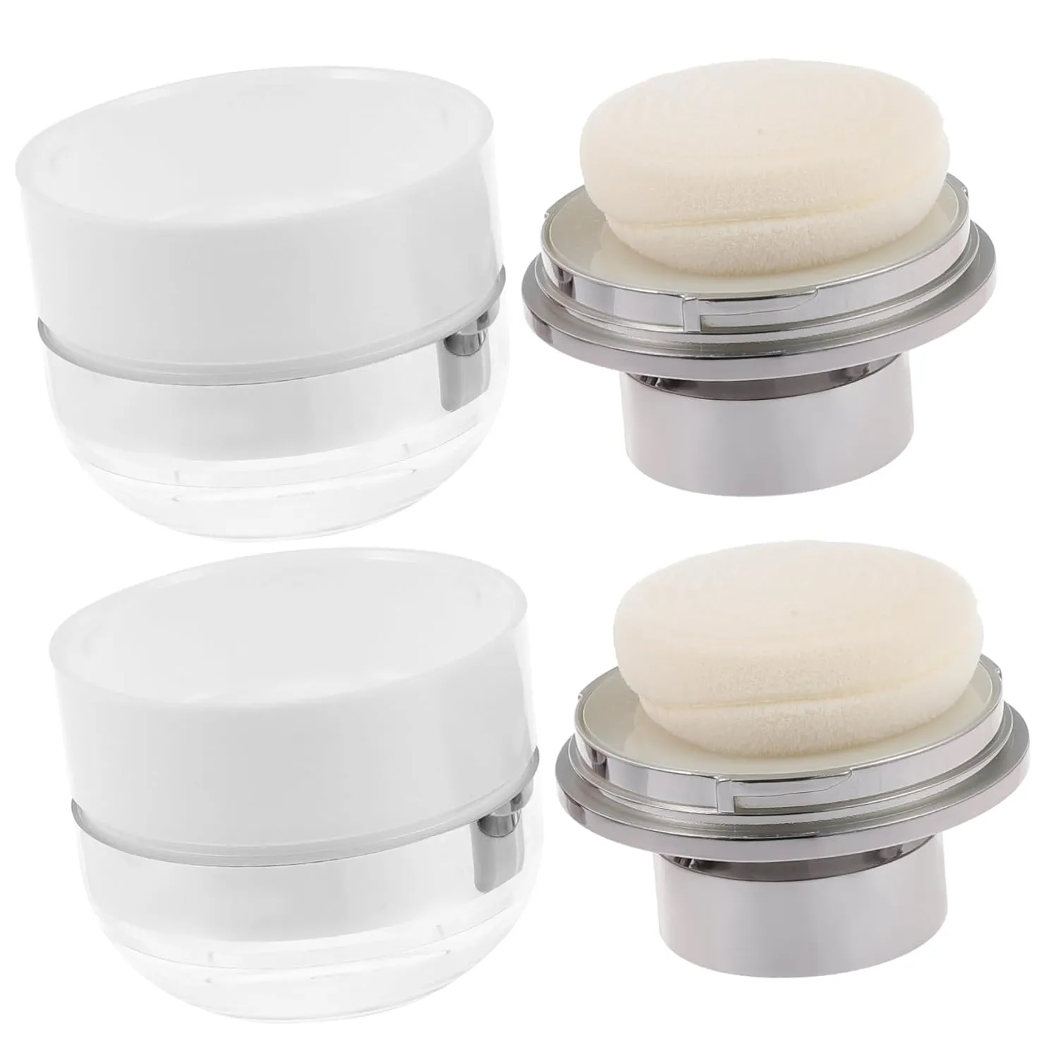 2pcs Portable Loose Powder Container Easy to Refill Travel Makeup Case for Cosmetics Lightweight and Compact Design for Daily Use and Travel
