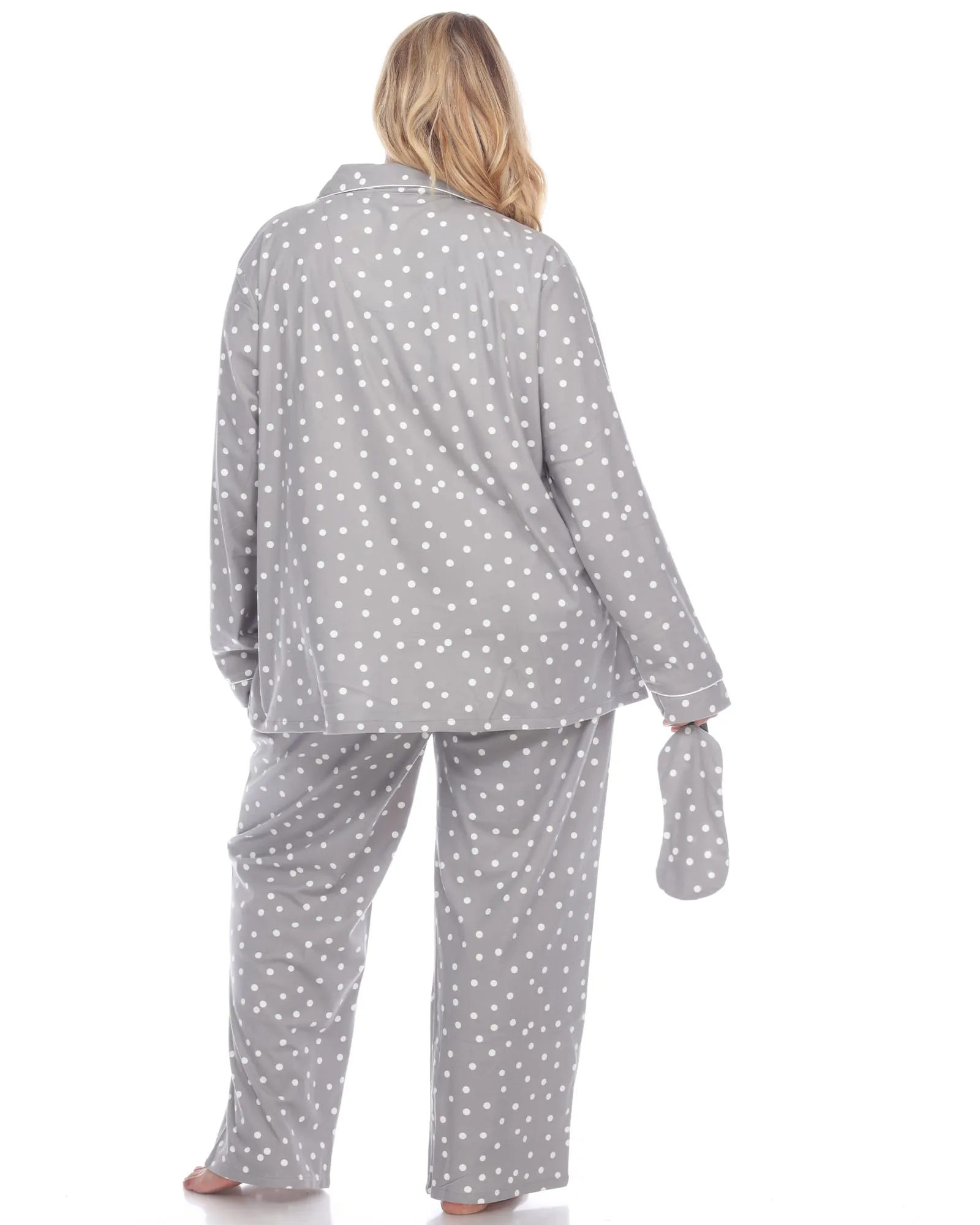 3 Piece Pajama Set | Grey Polka Dots