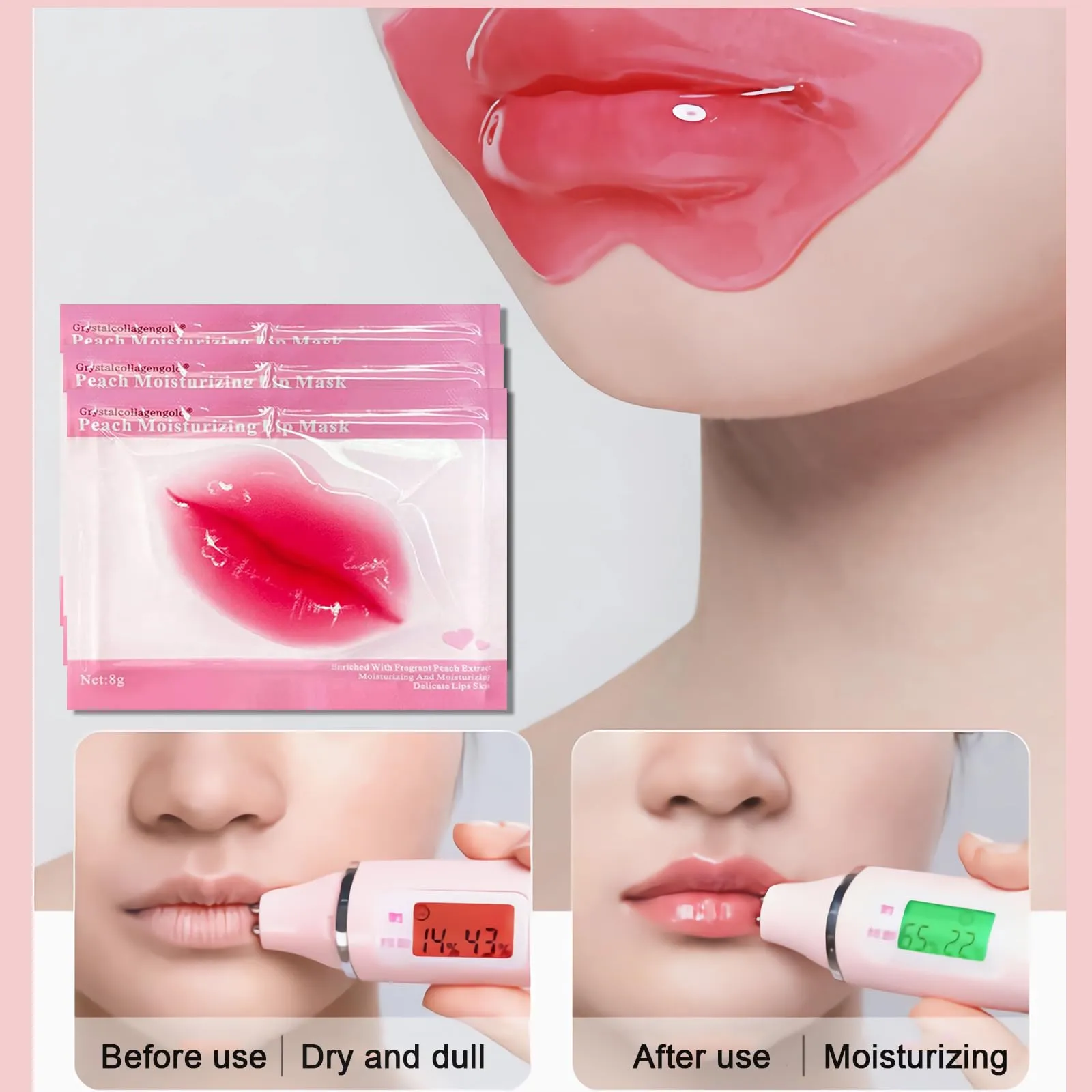 30 PCS Lip Mask,Collagen Lip Masks Sheet for Dry Lips, Moisture Lip Care Mask Anti-Wrinkle, Anti-Aging, Firms Hydrates Lips,Remove Dead Skin and Lightens Lip Lines for Women Lip Care Product