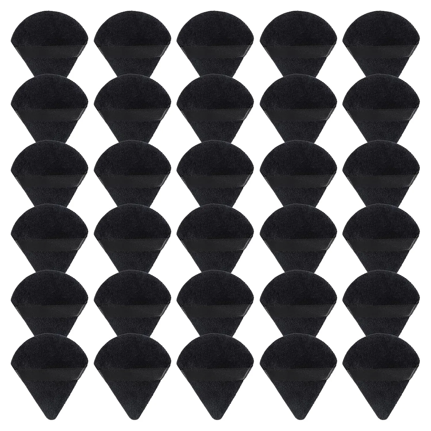 30 Pcs Powder Puff Face Soft Sponge Small Triangle Powders Puffs Washable Reusable Mineral Puff Beauty Wet Dry Cosmetic Makeup Foundation Tools for Women Loose Powder Exquisite Eyes (Black)