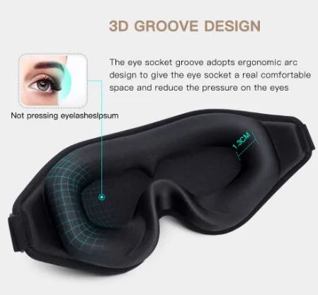 3D EYE SLEEP MASK FOR LASH EXTENSIONS BLACK
