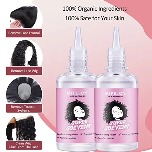 4 Pcs Wigs Set, Invisible Wig Glue, Wig Glue Remover, Front Lace Elastic Wig Melting Band, Pink 3 In 1 Edge Brush, Beginners Women Girls Cosplay Kit
