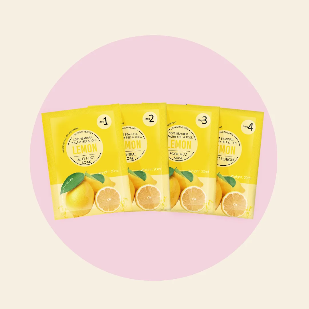 4 Step Pedi Kit includes Jelly Soak - Lemon