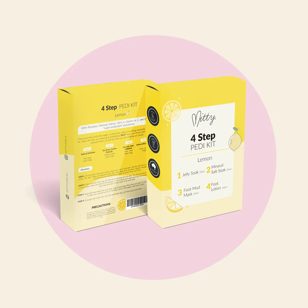 4 Step Pedi Kit includes Jelly Soak - Lemon