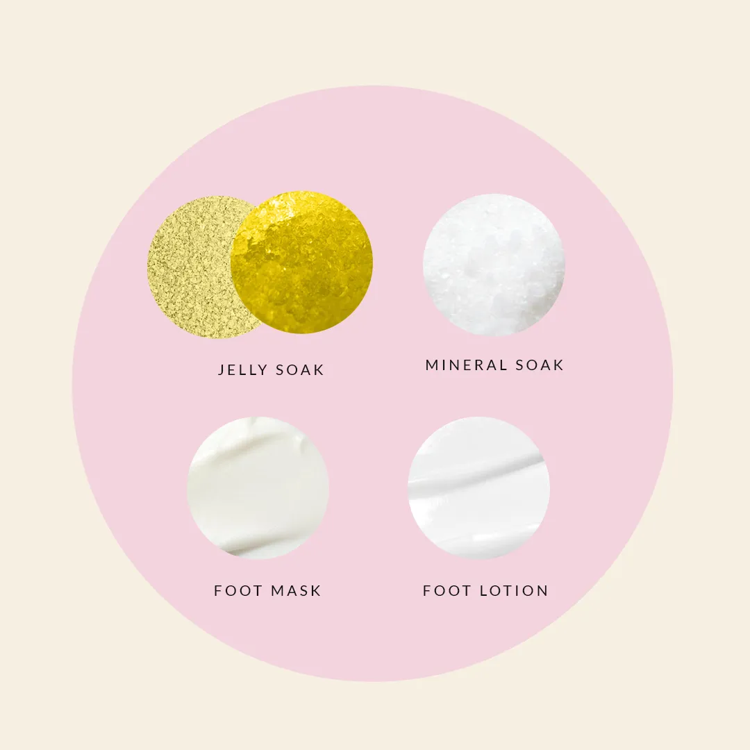 4 Step Pedi Kit includes Jelly Soak - Lemon