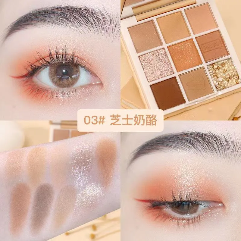 9 Color Shimmer Matte Eye Shadow Palette Glitter Metallic Pigmented Eyeshadow Pallete Waterproof Makeup Palette Cosmetic アイシャドー