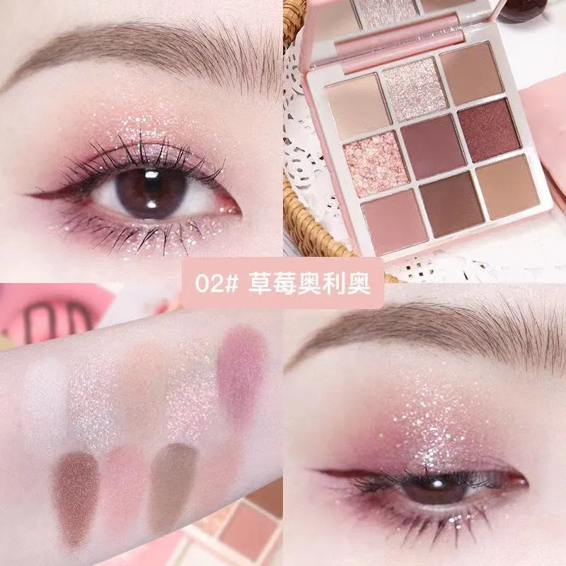 9 Color Shimmer Matte Eye Shadow Palette Glitter Metallic Pigmented Eyeshadow Pallete Waterproof Makeup Palette Cosmetic アイシャドー