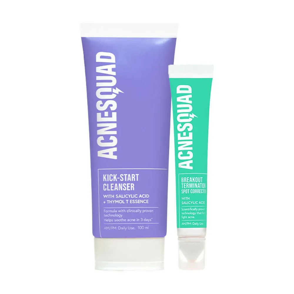 Acne Squad Salicylic Acid Cleanser & Active Acne Spot Corrector Combo
