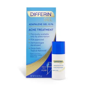 Acne Treatment Differin Gel for Face with Adapalene, Clears and Prevents Acne, Up to 30 Day Supply, 15g Pump