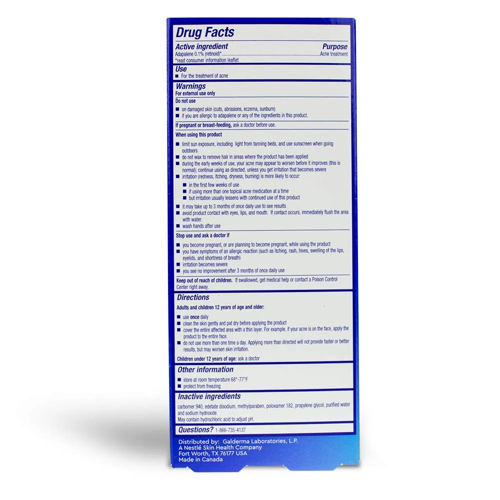 Acne Treatment Differin Gel for Face with Adapalene, Clears and Prevents Acne, Up to 30 Day Supply, 15g Pump