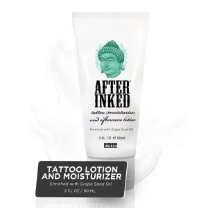 After Inked Tattoo Lotion - Tattoo Moisturizer Aftercare Lotion, Tattoo Balm, Ink Hydration Tattoo Aftercare Kit, 3 Fluid oz Tube (1-Pack) Tube: 3 Fl Oz (1 Unit)