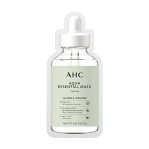 AHC Face Mask Aqua Essentials Hydrating and Claming For Stressed and Tired Skin Calming 100% Cotton Sheet 5 Count(Pack of 1)