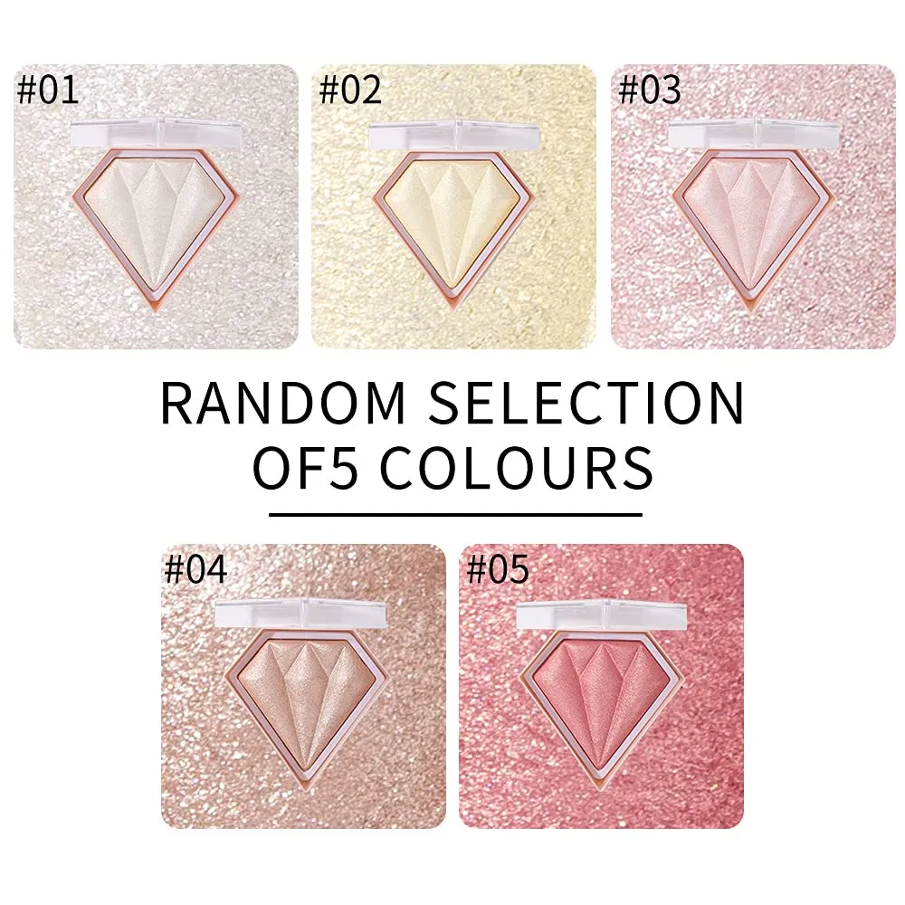 AKARY Face Glitter Blush Pink Shimmer Highlighter Blusher Powder Makeup Cosmetics Facial Contour Corrector Shine Rouge (#05 Mermaid)