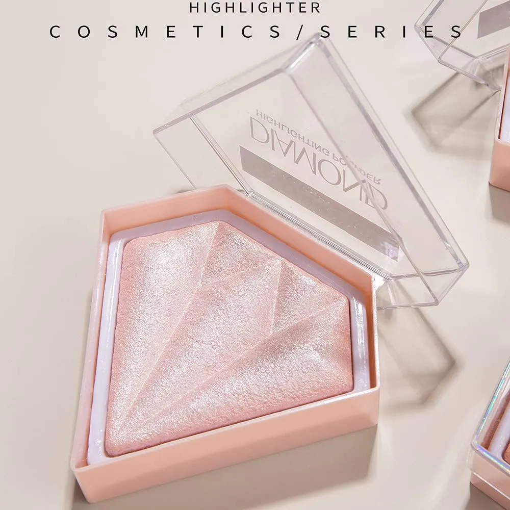 AKARY Face Glitter Blush Pink Shimmer Highlighter Blusher Powder Makeup Cosmetics Facial Contour Corrector Shine Rouge (#05 Mermaid)