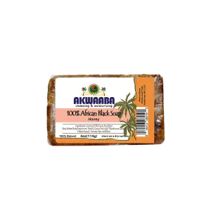 Akwaaba African Black Soap Bar (Honey) 4oz