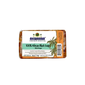Akwaaba African Black Soap Bar (Moringa) 4oz