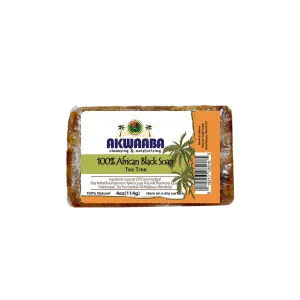 Akwaaba African Black Soap Bar (Teatree) 4oz
