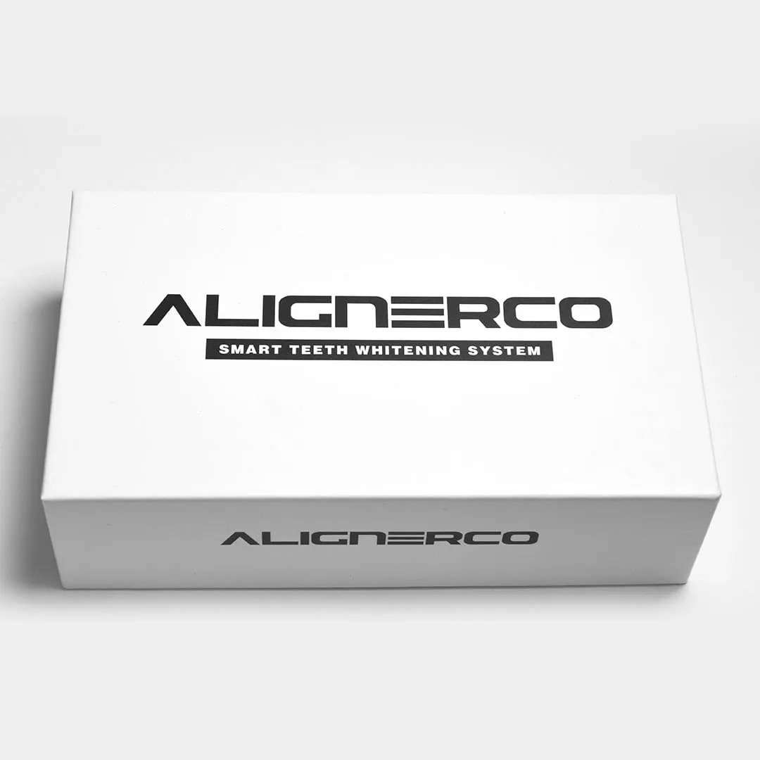 AlignerCo Wired LED Teeth Whitening Kit | Includes 3 (2ml) Whitening Gel Pens, 16-Bulb LED Light Mouthpiece | Gentle & Enamel Safe | Portable & Convenient Tooth Care