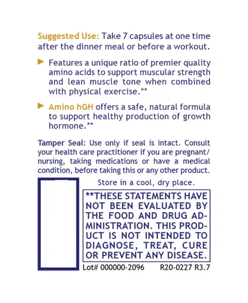 Amino hGH 105 Vcaps