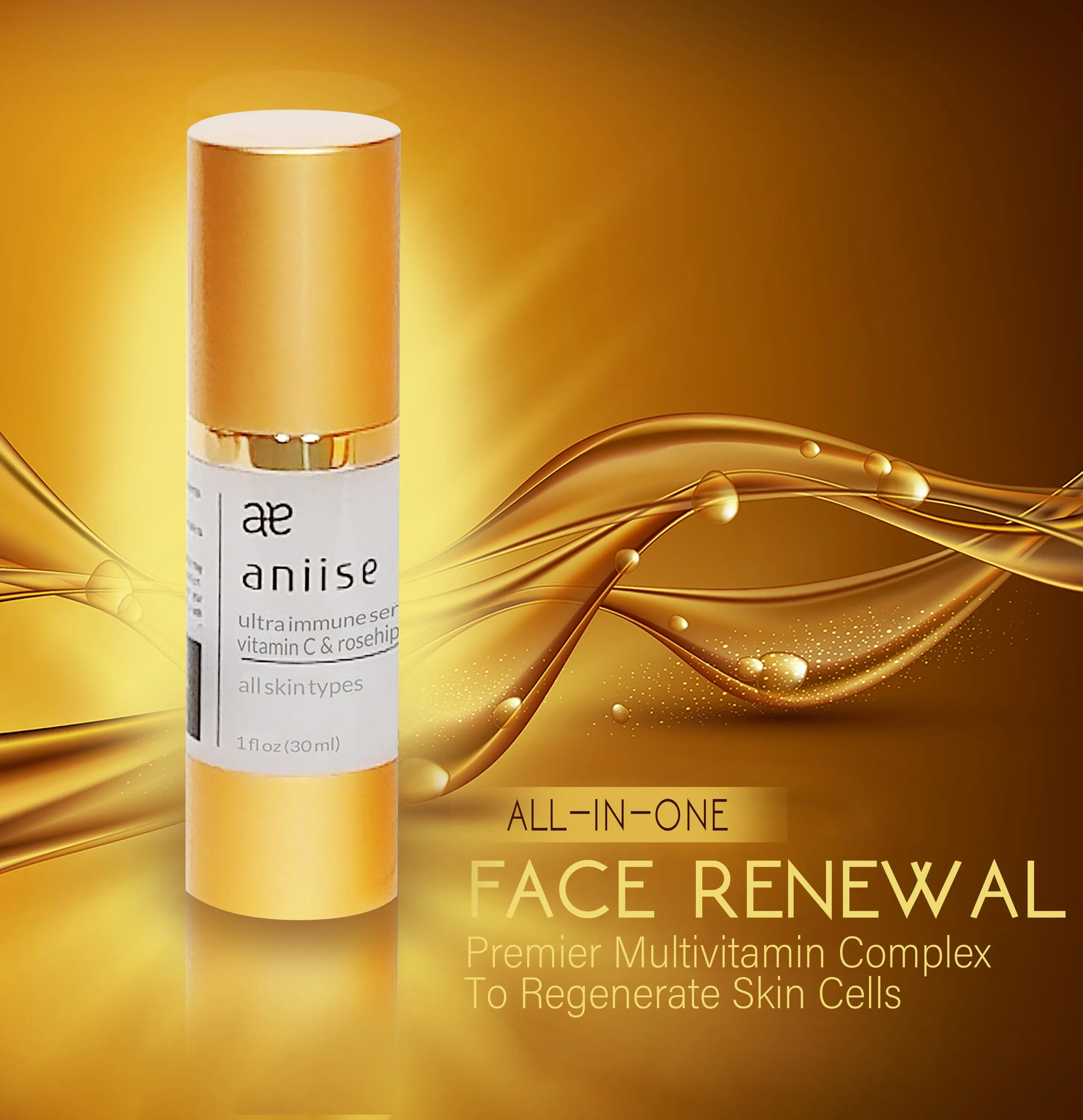 Aniise Ultra Immune Face & Neck Serum, Vitamin C with Rosehip Seed Oil