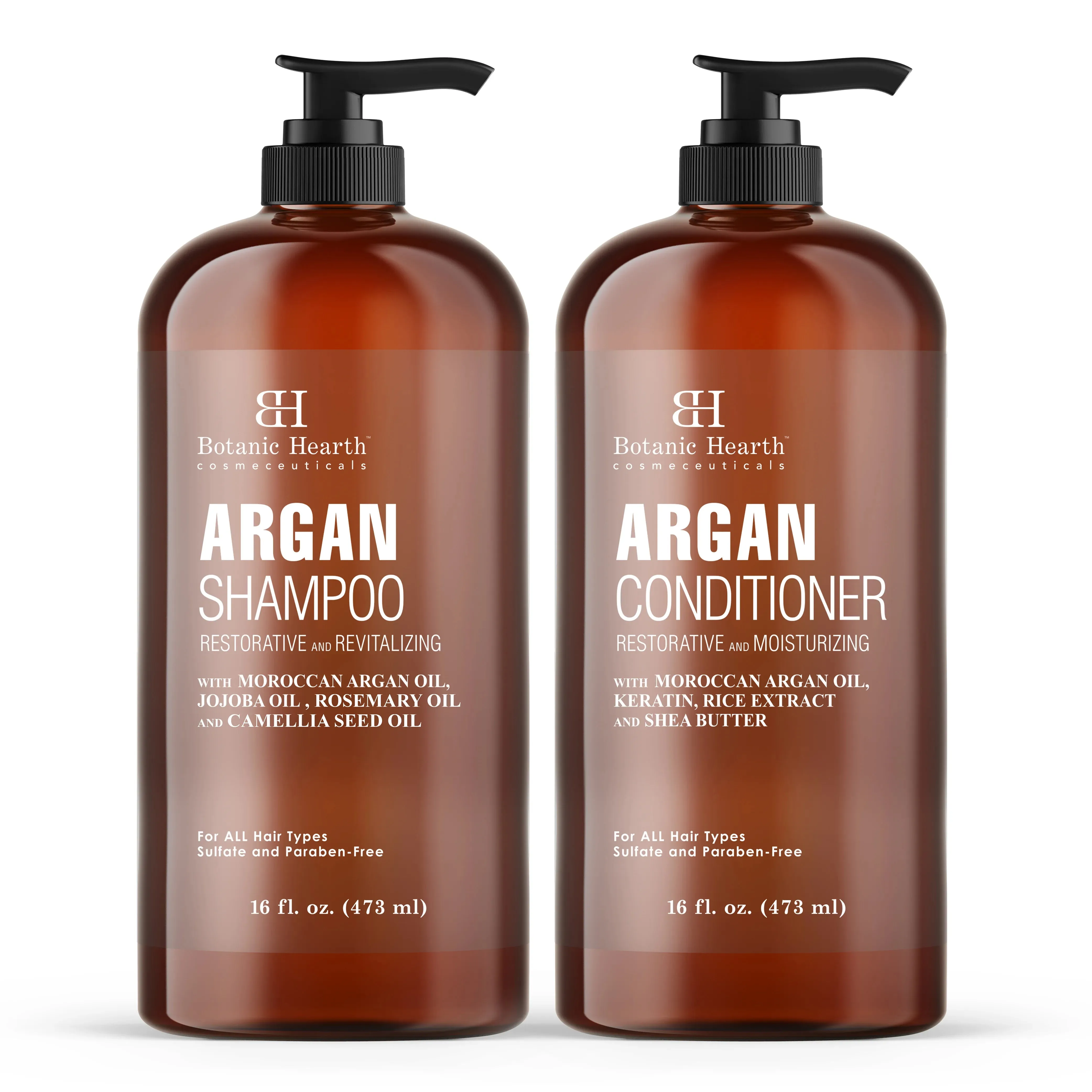 Argan Oil Shampoo & Conditioner Set with Moroccan Argan Oil | 16 fl oz each