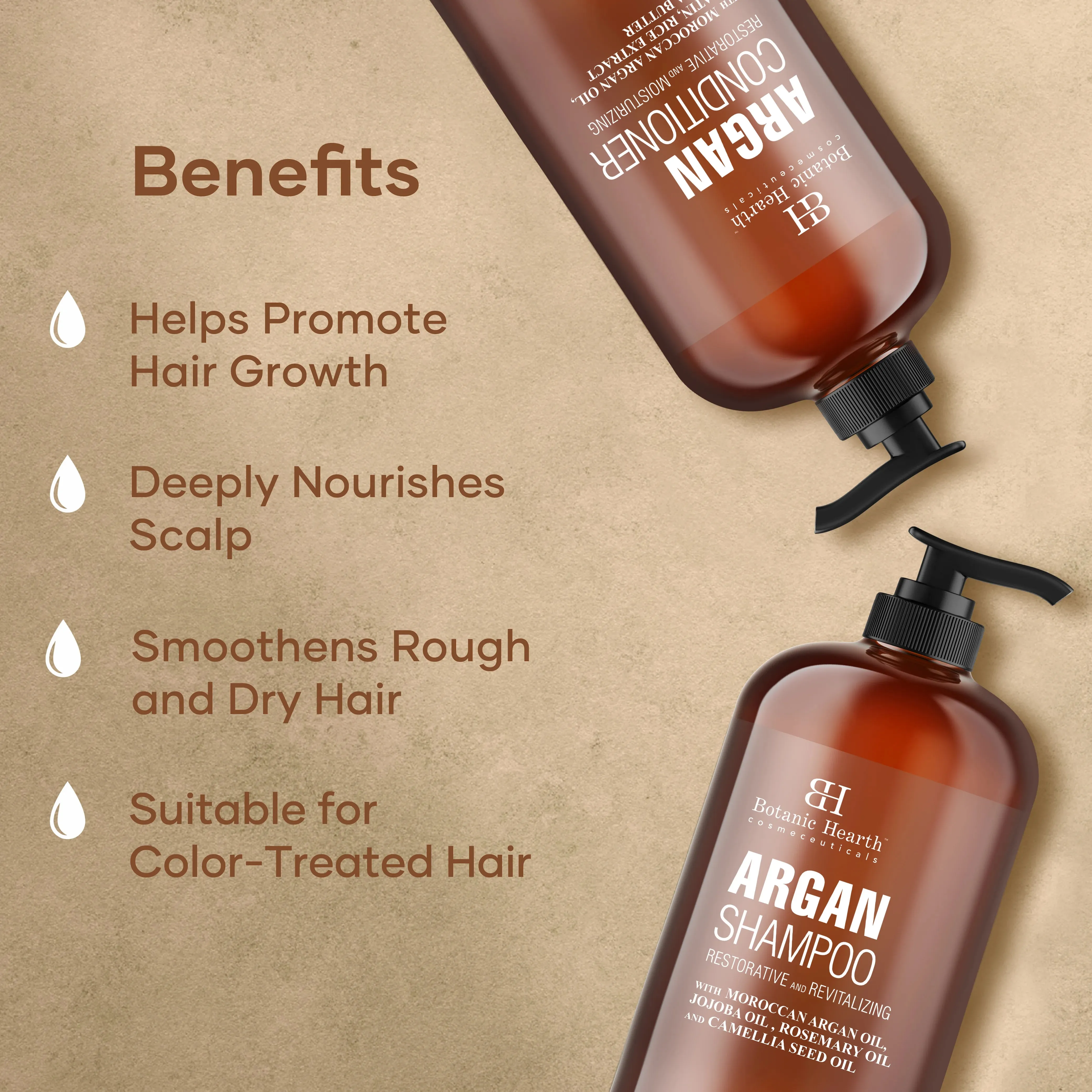 Argan Oil Shampoo & Conditioner Set with Moroccan Argan Oil | 16 fl oz each