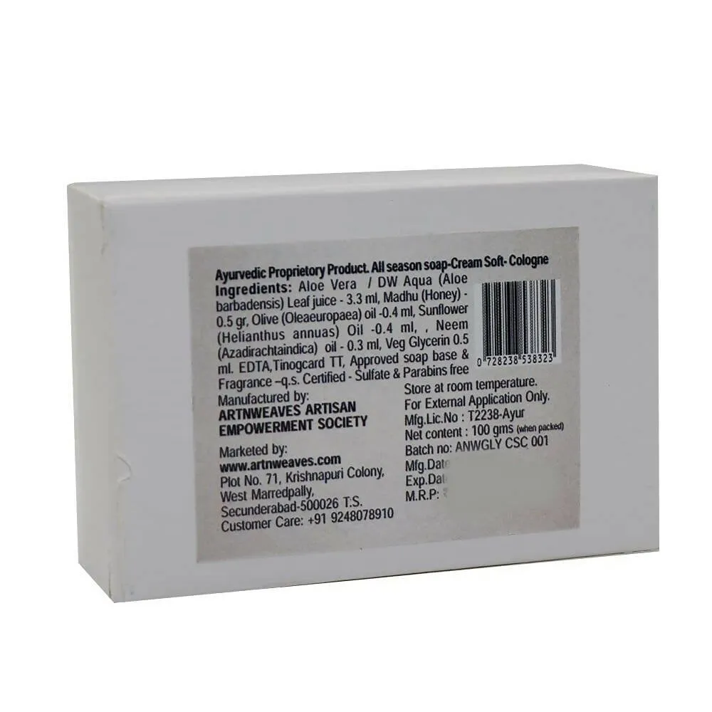 artNweaves Handmade Cream Soft Cologne Soap