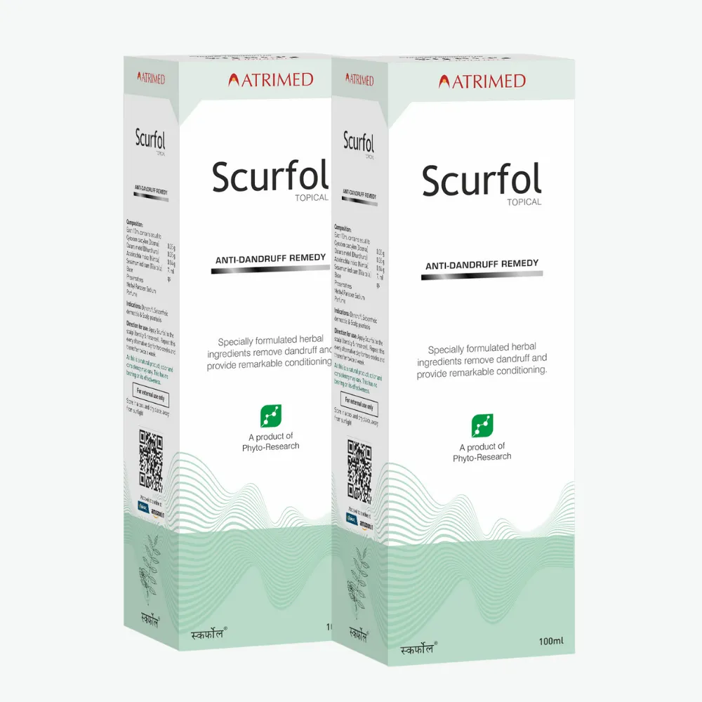 Atrimed Scurfol Anti-Dandruff Shampoo | Pack of 2 | 100ml Each