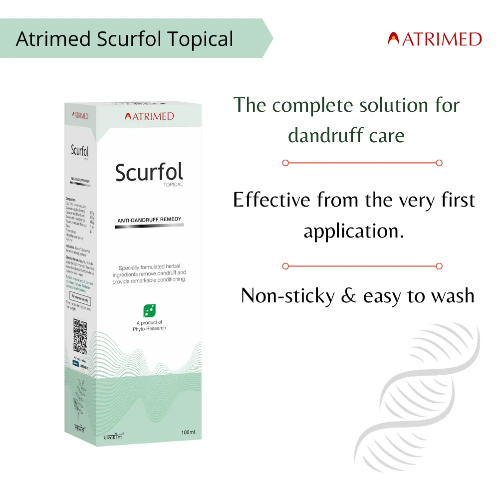 Atrimed Scurfol Anti-Dandruff Shampoo | Pack of 2 | 100ml Each