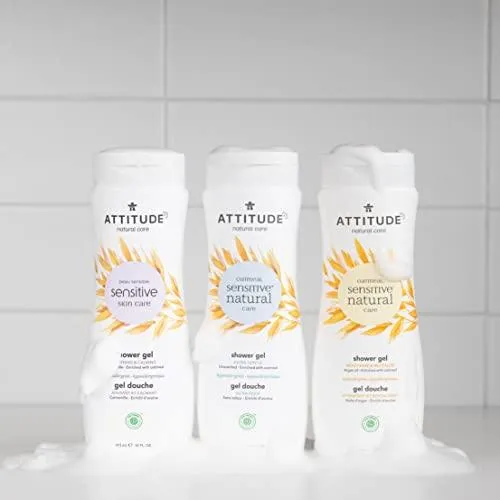 ATTITUDE Sensitive Skin, Hypoallergenic Soothing & Calming Body Wash, Chamomile, 16 Fluid Ounce (60124)