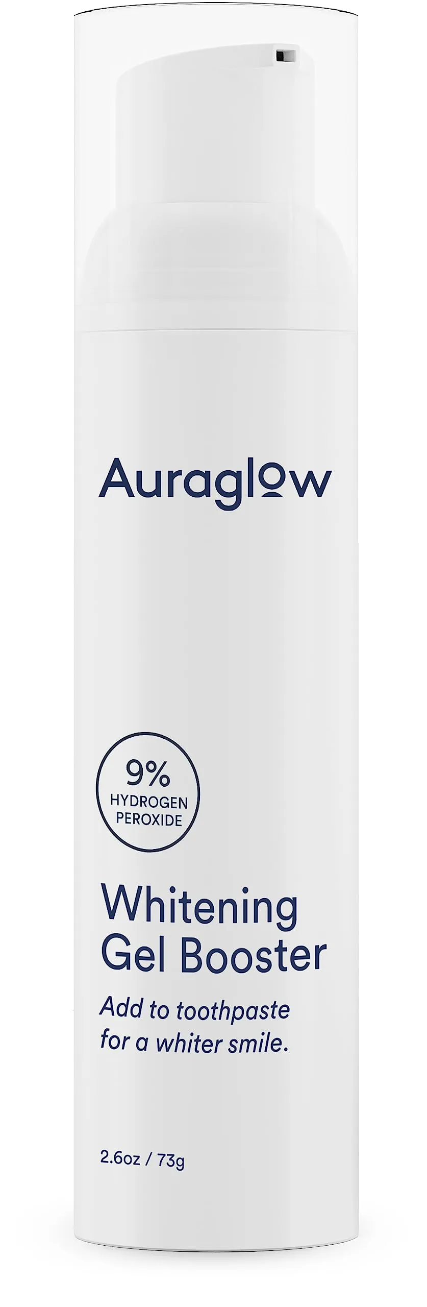 Auraglow Whitening Gel Booster, Add to Toothpaste to Whiten, Teeth Whitening Toothpaste Gel, 9% Hydrogen Peroxide Whitening Gel, 350  Whitening Treatments, 6-Month Supply, 2.6oz