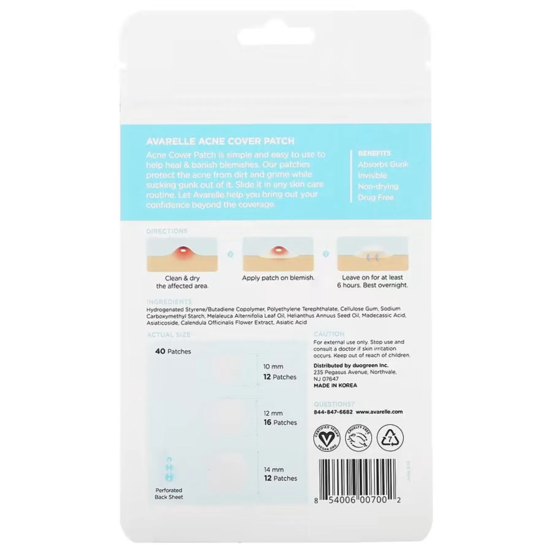 Avarelle Acne Cover Patch 40ct