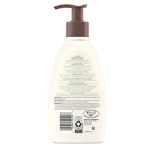 Aveeno Positively Radiant Brightening Cleanser - Makeup Remover, Soy Extract Face Cleanser, Remove Oil, Smooth Skin Tone - 325mL
