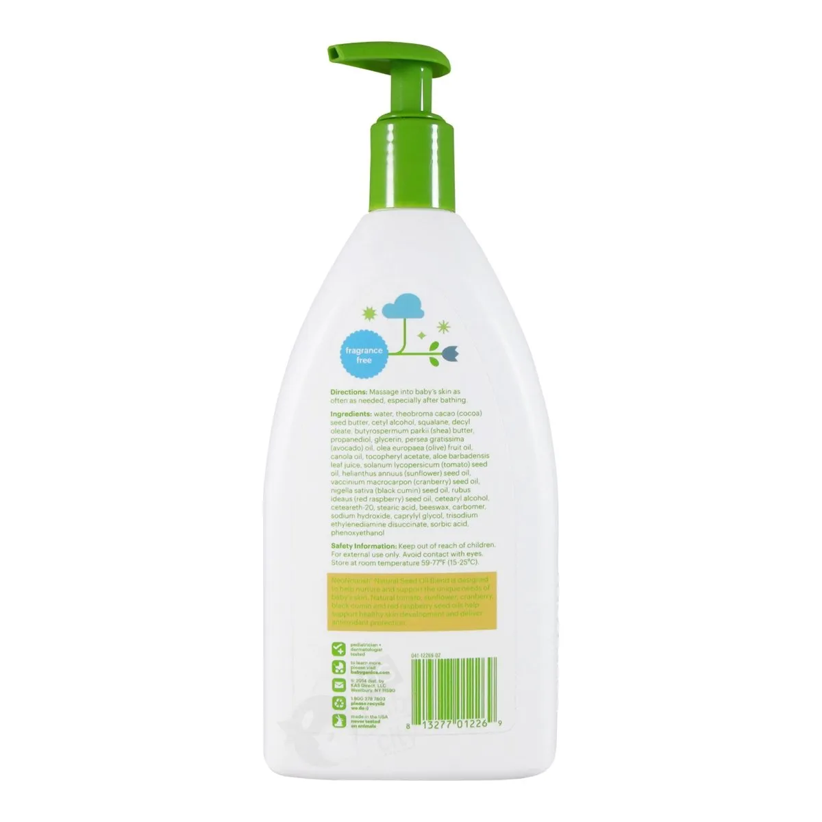 BabyGanics, Extra Gentle, Moisturizing Daily Lotion, Fragrance Free, 17 fl oz (502 ml)