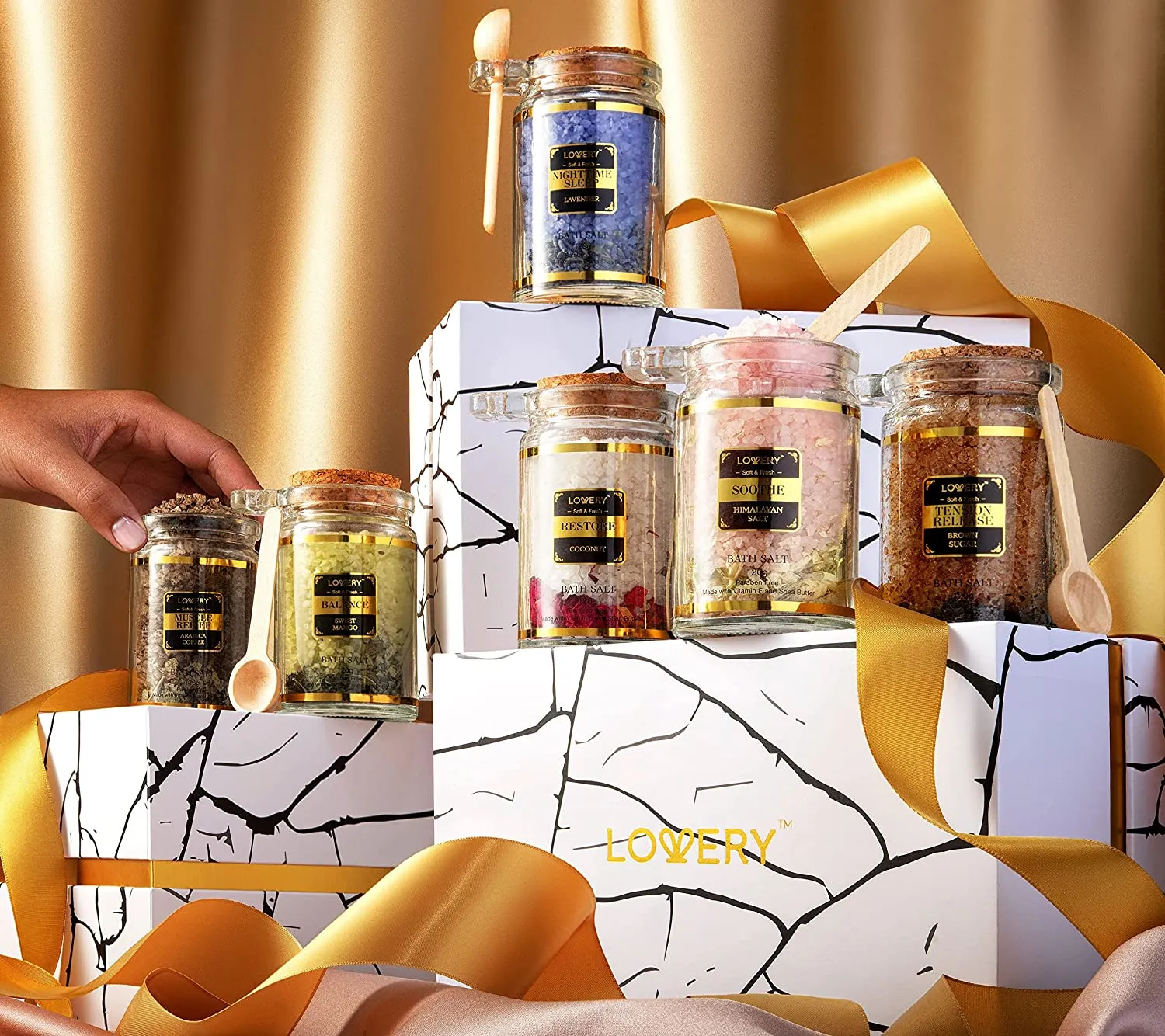 Bath Salts Gift Set - 12Pc Scented Spa Soaks
