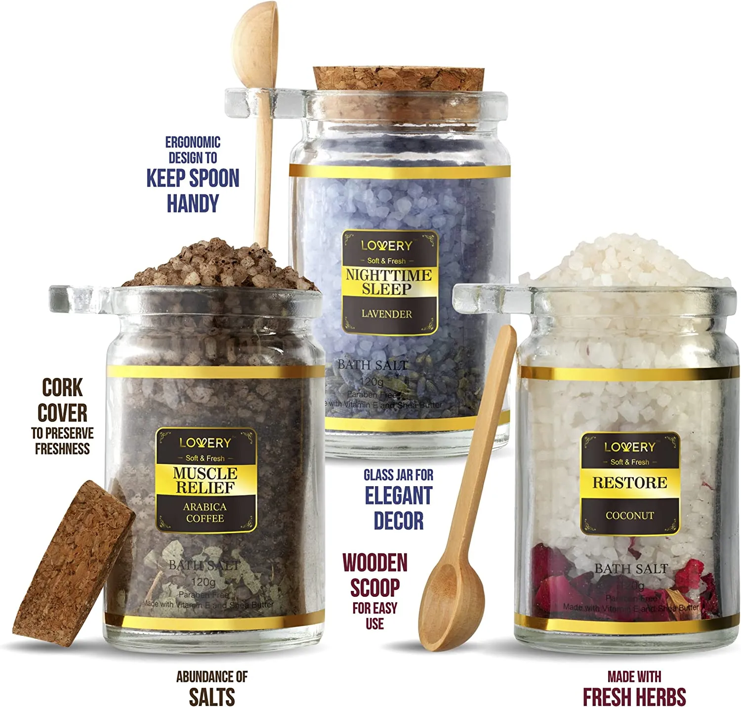 Bath Salts Gift Set - 12Pc Scented Spa Soaks