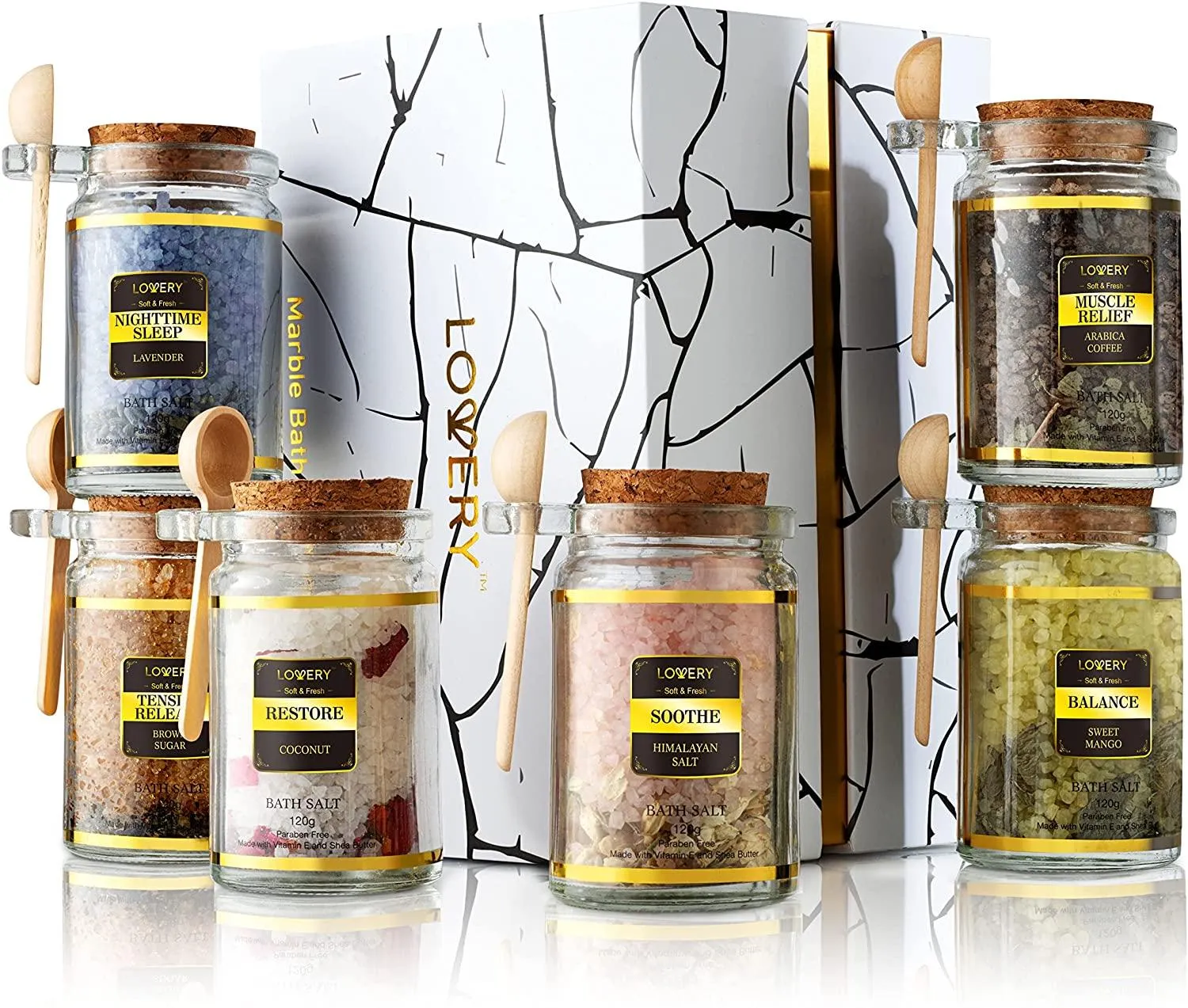 Bath Salts Gift Set - 12Pc Scented Spa Soaks