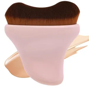 BEAUTYFACTOR Self Tanner Brush - Kabuki Brush Body Leg Makeup Brush for Self Tanning Gel Tanning Lotion,Sunscreen - Self Tanning Mitt Bronzer Brush for Face Body Self Tan (Pink)