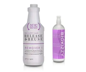 Big Kizzy Remover 1, Release & Reuse, 32oz Salon Size   Free 8oz, Tape In Hair Extension Remover, Tested & Proven Fastest & Easiest Adhesive Remover, Professional Quality