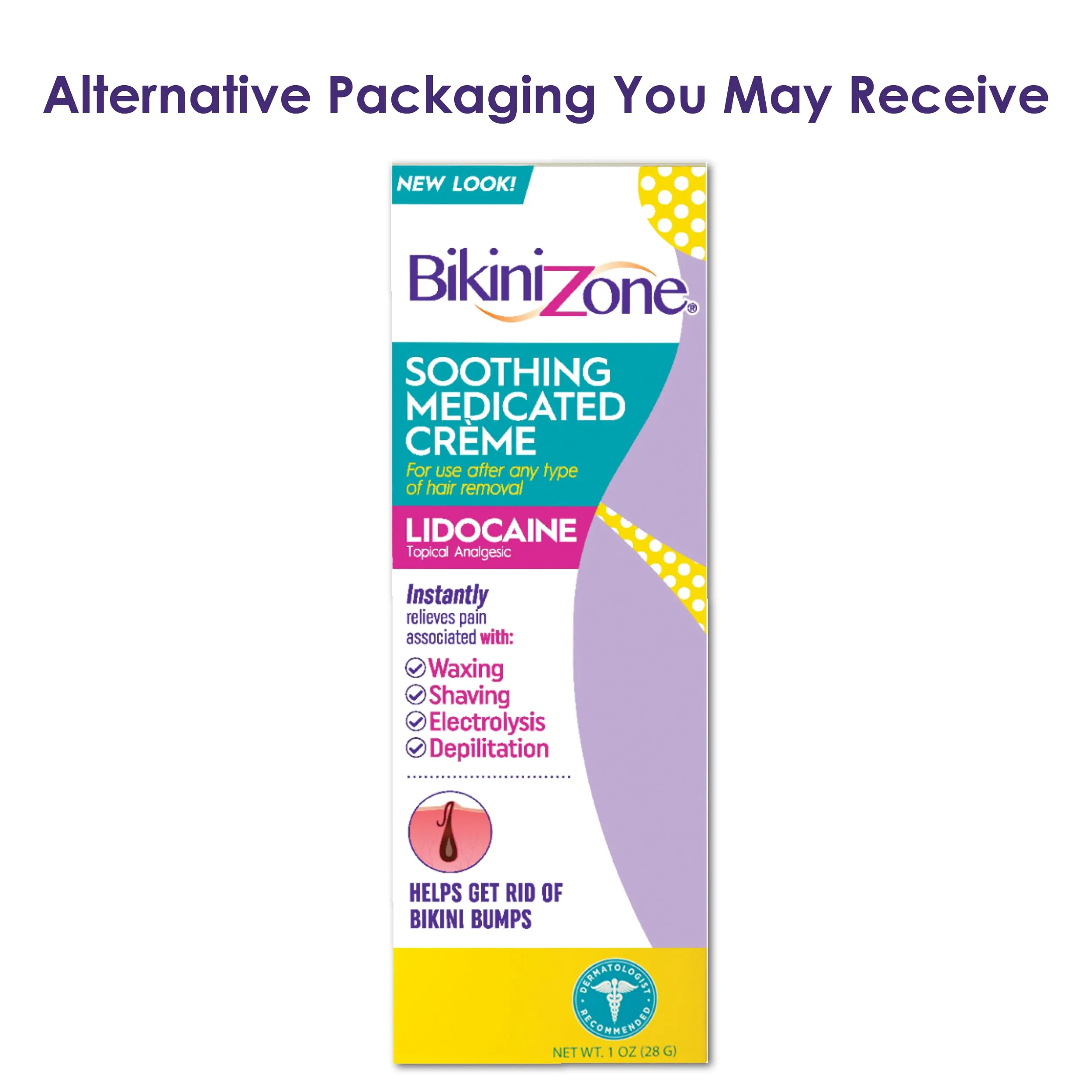 Bikini Zone Medicated After Shave Crème - Instantly Stop Shaving Bumps, Irritation & Itchiness - Gentle Formula Cream for Sensitive Areas - Dermatologist Approved & Stain-Free (1 oz, Pack of 3)